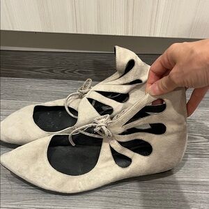 Jeffrey Campbell suede cut out flats